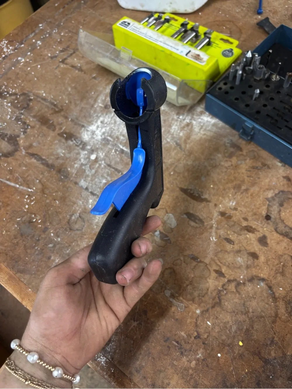 Universal Black and Blue Trigger Grip for Spray Guns and Accessories